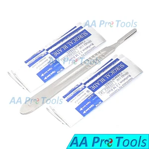 10 Scalpel Blades # 21 / Bp Handle Scalpel Knife #4 Stainless Steel High Quality - Picture 1 of 3