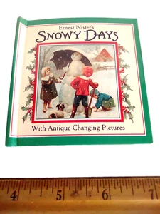 1992 Ernest Nister's Snowy Days Miniature Book W/Antique Changing Pictures *3.5" - Picture 1 of 5