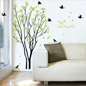 Tree Green/Leaves Jungle Birds Home Decor Wall Sticker Decals Vinyl Art Mural AU - Picture 1 of 7