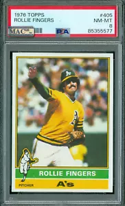1976 TOPPS OAKLAND A's # 405 ROLLIE FINGERS HOFer PSA 8 MAC SPOTLESS * - Picture 1 of 2