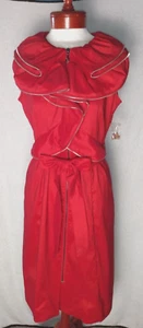 Talk of the Walk Red Rose Zipper Pattern Knee Length Dress Size L - Picture 1 of 10