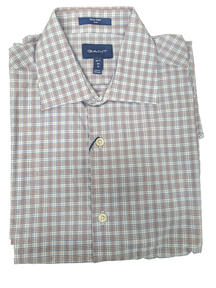 Camisa ajustada a cuadros brezos preparación técnica roja caoba GANT 3004666 talla M nueva con etiquetas Foto 1 de 1