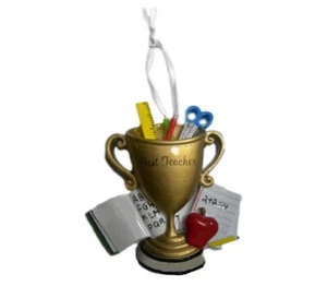 #1 Teacher Ornament Trophy Christmas Ornament NWT - Picture 1 of 1