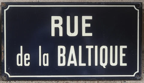 Old vintage French enamel street sign plaque plate road name rue Baltique Baltic Cover