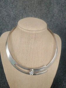 Stunning vtg Mexico Taxco modernist sterling silver 925 collar necklace - Picture 1 of 7