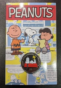 2015 British Virgin Islands Peanuts 65th Anniversary Colorized Coin in Card Pack - Picture 1 of 2