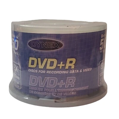 Dynex 8X DVD+R Discs 50 Pack 120 Mins New 4.7 GB Record Data & Video Sealed - Image 1 of 4