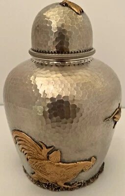 ОГРОМНЫЙ ЭСТЕТИЧЕСКИЙ ФИГУРНЫЙ ЧАЙНЫЙ КОНТЕЙНЕР GORHAM ИЗ ЧИСТОЙ МЕДИ СМЕШАННЫХ МЕТАЛЛОВ 1879    - Изображение 1 из 4