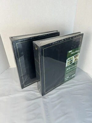 Винтажный лот из 2 новых фотоальбомов Pioneer 100 магнитных страниц черный Fast-Stick - Изображение 1 из 4