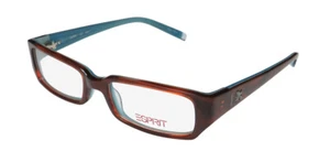 NUEVAS GAFAS ESPRIT 17345 RECTANGULARES 545 DE PLÁSTICO DE LLANTA COMPLETA 47-16-135 MARRÓN - Imagen 1 de 8
