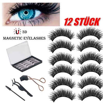 12 Stück 3D Magnet Wimpern Set Magnetische künstliche Wimpern 3D Augenwimpern DE - Bild 1 von 4