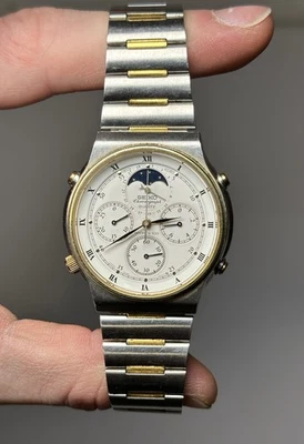 ✨Vintage Seiko Moon phase Chornograph Ref 7A48-7009 Men's Watch 40mm Case Works! - Image 1 of 4