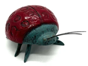 Cast Iron Lady Bug Insect Figurine Shelf Decor Decoration 3” - Picture 1 of 11