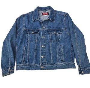 Wrangler Hero Jeansjacke Herren Große L Blau Jeans Trucker Knopfleiste RN15101 - Bild 1 von 6