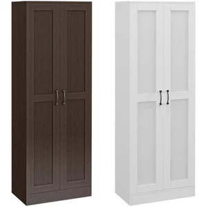 HOMCOM Storage Cabinet Modern Pantry Cupboard with 3 Adjustable Shelves - Picture 1 of 23