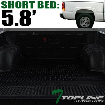 Topline For 2004-2007 Silverado/Sierra 5.8 Feet Rubber Truck Bed Mat Liners -Blk — 第 1/2 张图片