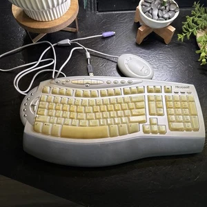 Microsoft Wireless Comfort Keyboard 1.0A Model 1045 Ergonomic & Desktop Receiver - Picture 1 of 5