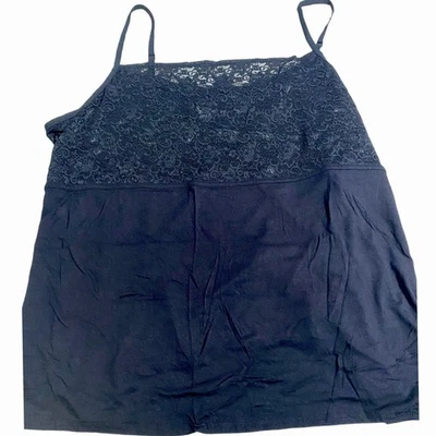 Top Lane Bryant 18/20 Cami ribete de encaje negro nuevo con etiquetas Foto 1 de 4