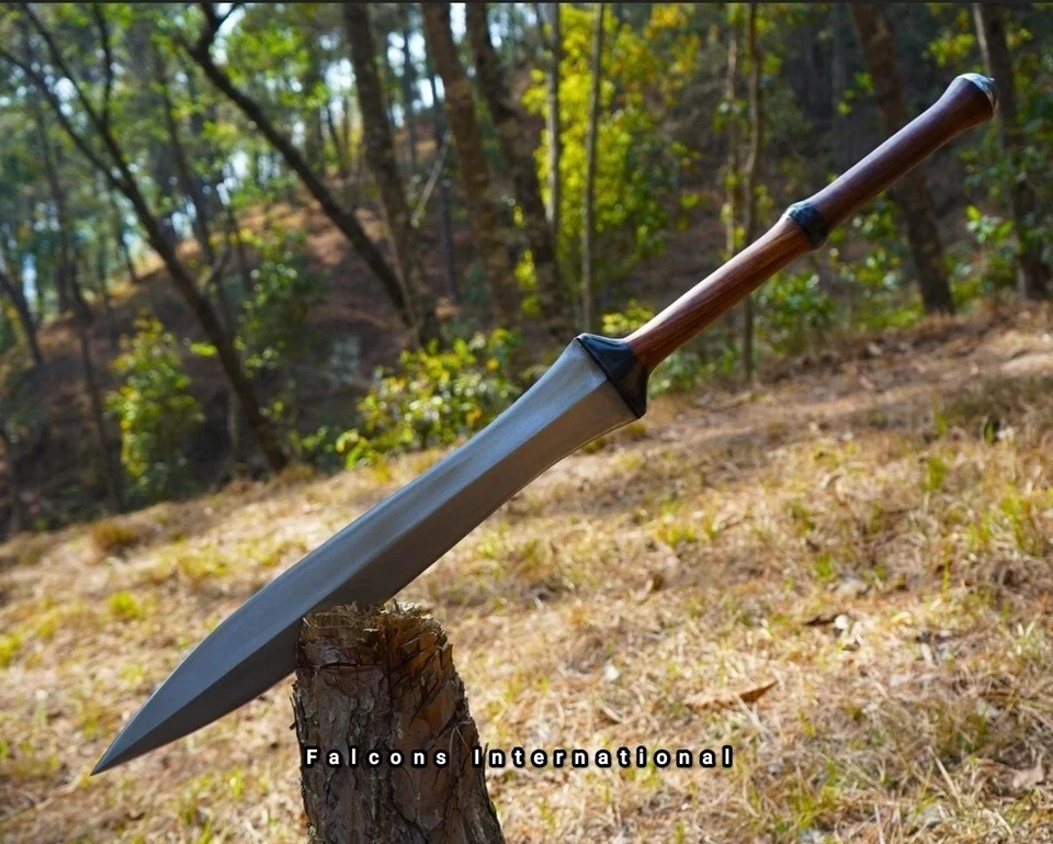 Handmade High Carbon Steel Sword |Full Tang ready battle Gladius Blade with Leat - Image 1 of 4