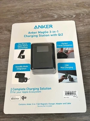 Anker 3-in-1 Cube Magnetic Charging Station Qi2 Charging+ 40W Charger for Apple - Image 1 of 3