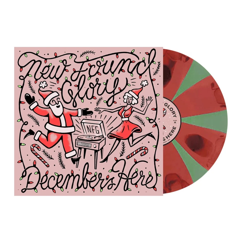 New Found Glory December's Here Red + Green Pinwheel Vinyl LP /750 NM- Christmas Foto 1 de 1
