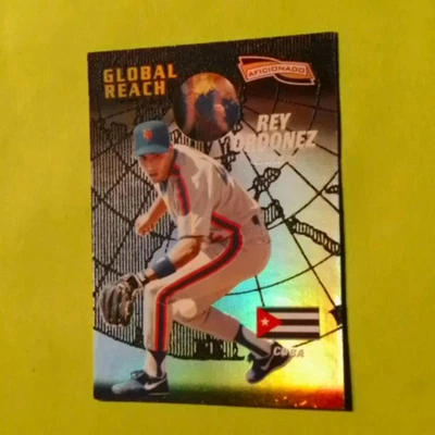 REY ORDONEZ- NEW YORK METS- 1996 AFICIONADO by PINNACLE "GLOBAL REACH" CARD #159 - Image 1 of 4