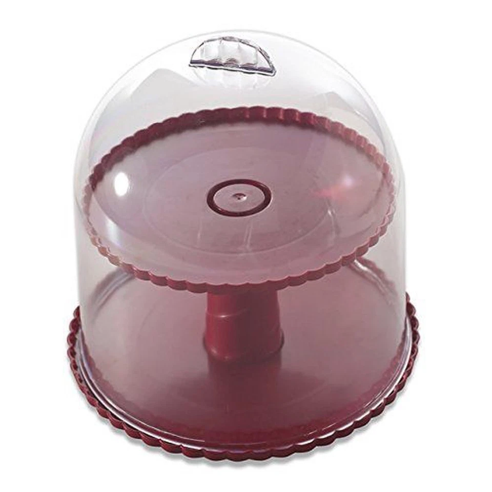 Nordic Ware Dessert Stand With Dome Lid 10" Diameter Red - Image 1 of 1