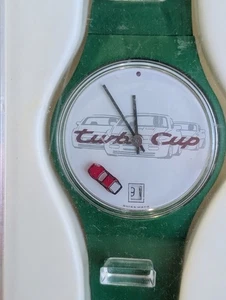 SELTENE Swiss Made grüne Turbo Cup Autouhr Vintage mit Box Kunststoff - Bild 1 von 7