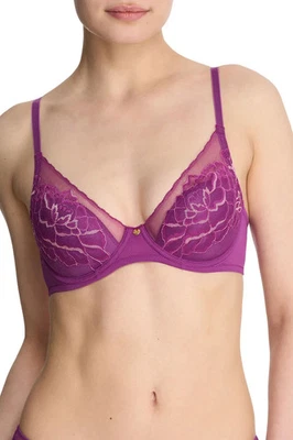 Natori Flora Contour Underwire Bra Women's 32D Grape/Blush Hook & Eye Closure - Image 1 of 4