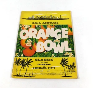 LSU vs Colorado Orange Bowl 1962 programa de fútbol americano universitario 1-1-62 - Imagen 1 de 2