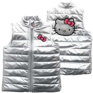 Hello Kitty Silver Puffer Vest size 7-12 - Picture 1 of 1