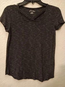 Girls' Short Sleeve Bar Front T-shirt - art class Black Stripe Size L(10/12) NWT - Picture 1 of 4