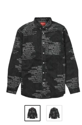 SUPREME - Trademark Jacquard Denim Shirt Washed Black - LARGE - Изображение 1 из 4