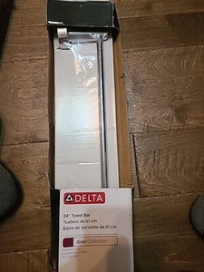 Delta 77124 Grail Bath 24" Towel Bar Chrome Compel Collection NEW - Picture 1 of 2