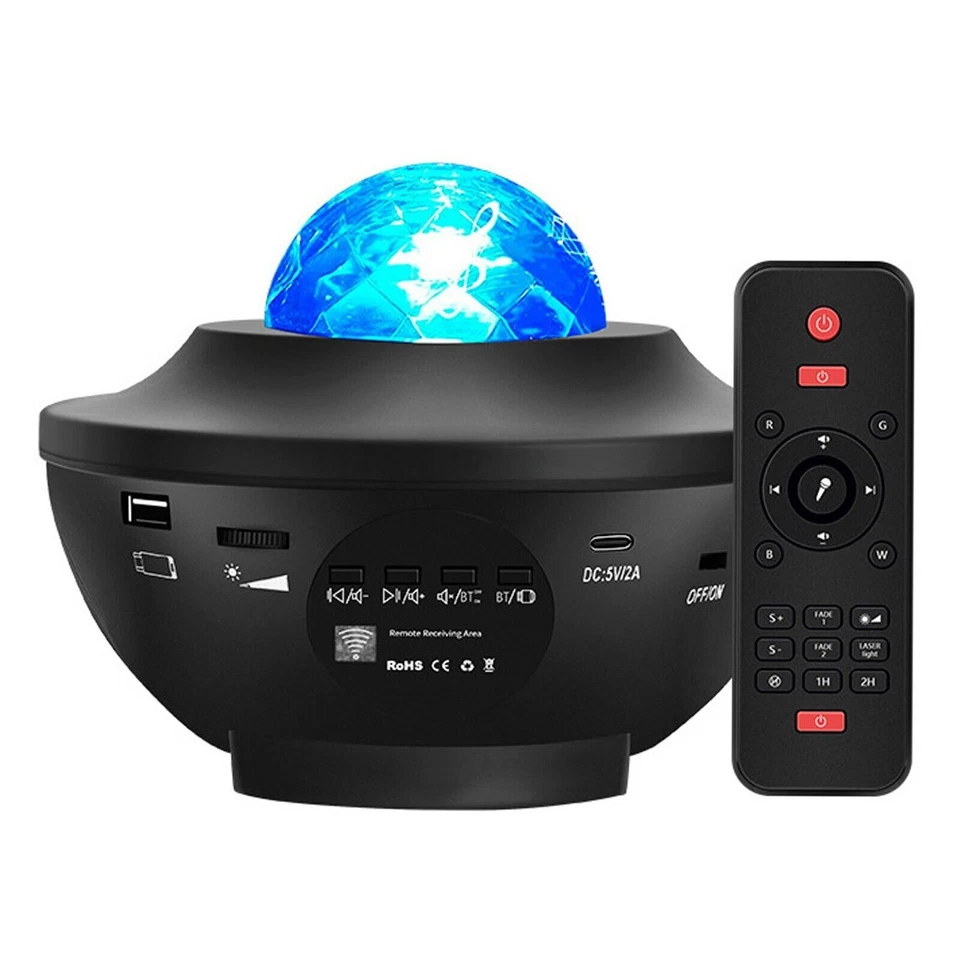 Retoo LED Sternenhimmel Lampe Projektor - Schwarz (E785)