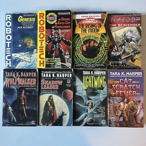 Sci-fi Paperback Lot of 8 Del Rey 80s & 90s | Robotech | Timecop | Tara K Harper - Picture 1 of 4