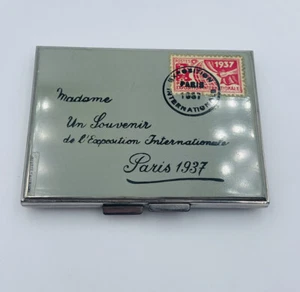 Antiguo sobre decorativo Souvenir de L’Exposition Internationale Paris 1937 compacto - Imagen 1 de 9