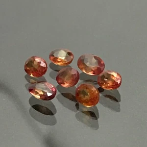SAPPHIRE 7pcs Set 1.89ct Reddish Orange Oval 4.0 to 4.9mm Natural Heated Songea - Picture 1 of 11
