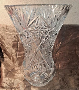 ❤ VINTAGE 1980'S VERY HEAVY CRYSTAL VASE - LARGE 10" TALL - OVER 5 LBS.❤ - Picture 1 of 11