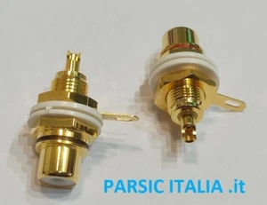 RCA PRESA ( F ) DA PANNELLO PROF. PLACCATI IN ORO, 1 COPPIA = 1R+1N ( = 2 PEZZI) - Imagen 1 de 7