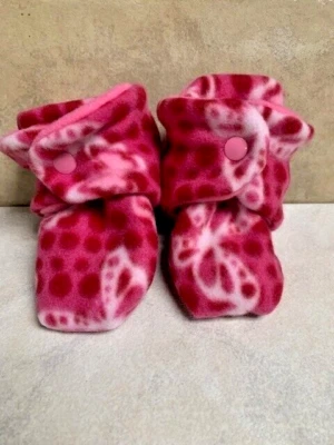 Botines Bebé Zapatos Zapatillas Polar Hechos a Mano Niña 3-6 Meses Rosa Foto 1 de 3