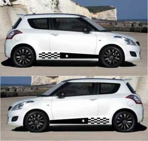 Fits Suzuki Swift Rocker Side Stripe Decals Both Sides Graphics Racing 23 - Picture 1 of 4