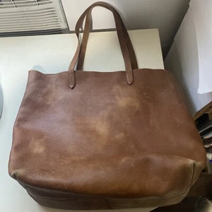 Madewell The Transport Tote 53228 English Saddle Brown Bag Leather Big Large - Picture 1 of 11