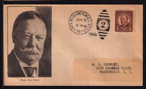 1930 William Howard Taft 4c Sc 685-6 with A. E. Gorham cachet DC cancel CV $60 - Picture 1 of 1