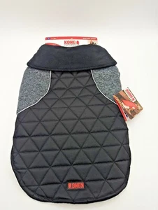 KONG - Size M - Quilt Snit Dog Jacket Coat - Black Grey - 17"- 20" Back- Fleece  - Picture 1 of 4