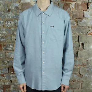 Brixton Charter Oxford langärmeliges gewebtes Shirt – hellblau in Größe S, L - Bild 1 von 5