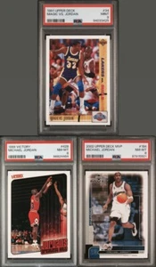 SET BESTEHEND AUS 3 MICHAEL JORDAN PSA SLABS SP UPPER DECK MVP MAGIC JOHNSON VICTORY - Bild 1 von 1