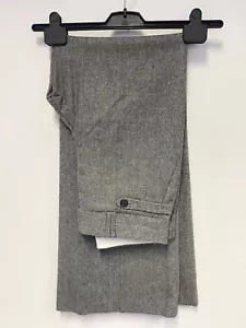 BANANA REPUBLIC GREY TWEED WOOL MIX FULLY LINED WIDE LEG TROUSERS SIZE 6 UK 10 - Picture 1 of 4
