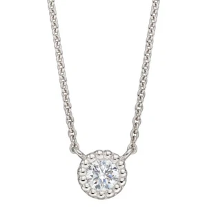 Millegrain Bordi Zircone Collana Argento Sterling 925 Marchiato Nuovo IN Scatola - Foto 1 di 3