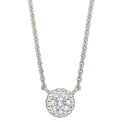 Millegrain Bordi Zircone Collana Argento Sterling 925 Marchiato Nuovo IN Scatola - Immagine 1 di 3